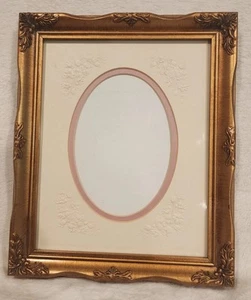 Vintage Picture Frame Gold Wall Hanging With Offwhite 8x10Pink Decor Mat 5x7 - Picture 1 of 6