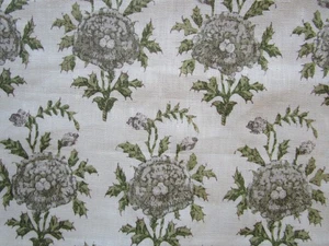 NAMAY SAMAY's NOOR Silvergrass Leinen Floral Indienne 36" PLUS+++++ Bordürenkanten - Bild 1 von 14