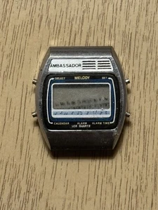 Ambassador Melody LCD Quartz Digital Alarm Watch Vintage - For Parts Only - Picture 1 of 12