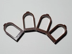Lot Of 4 Lego Castle Window 30044 Window 1x2x2⅔ Rounded Top Reddish Brown - Picture 1 of 2