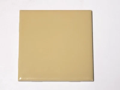 Vtg 1970s 1 pc. Romany Ceramic Tile - Mustard Yellow Glossy 4 1/4 NOS NEW - Image 1 of 3