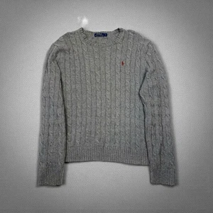 Polo ralph Lauren cable president knit grey sweaters old money size L - Picture 1 of 6