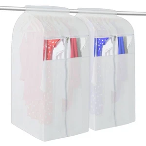 2 Pack White Zippered Garment Bags for Hanging Clothes, 20 x 24 x 54 In - Picture 1 of 8