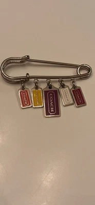 Coach Kilt Pin Enamel Hangtags Charms Fall Colors, Safety Pin Tags - Image 1 of 3