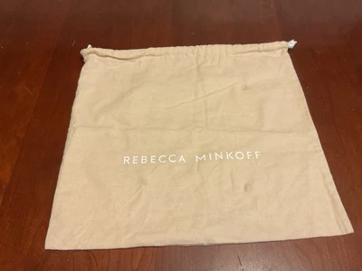 Cartera Rebecca Minkoff bolsa antipolvo cubierta cordón 12,5” X 14” beige crema Foto 1 de 4