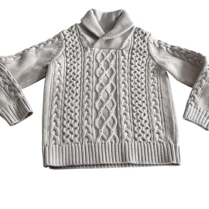Gap Boys Ecru Nuetral Cable-Knit Collared Sweater size 5 - Picture 1 of 8