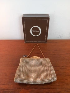 Oroton Vintage Gold Metal Diamanté Rhinestone Purse Bag West Germany 1970s - Picture 1 of 23