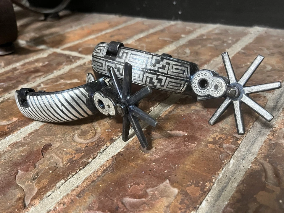 大号古董未使用墨西哥 Charro 马刺 — 第 1/4 张图片