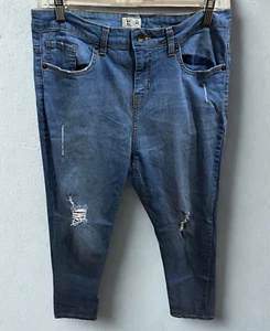 Dnmx Jeans Damen 34 Straight Blau Distressed Stretch Denim Festival Freizeit Y2K - Bild 1 von 8
