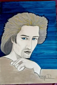 Dorian Gray-100x70 cm...VERY LARGE-acrylic/tempera/watercolor painting-unframed! - Picture 1 of 12