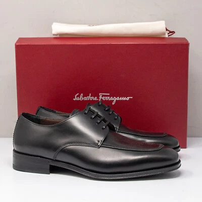 Salvatore Ferragamo Tebe Black Leather Derby Oxfords, Men's 6.5 3E - Image 1 of 4