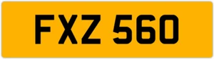 FXZ 560 F 3X3 DATELESS PRIVATE NUMBER PLATE FIN FIONA FRED FAS FAZ FRAN FERN FAY - Picture 1 of 1