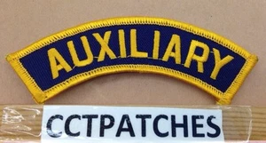 AUXILIARY POLICE ROCKER TAB BLUE/ORANGE SHOULDER PATCH - Bild 1 von 2