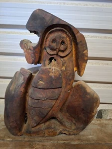 KETTENSÄGE SCHNITZEULE TOLLE GESCHENKIDEE EIBE HOLZ HAUS GARTEN SKULPTUR KUNSTHANDWERK - Bild 1 von 10