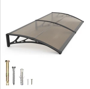 40"x80" Window Awning Polycarbonate Front Door Sun Shade Canopy UV Rain Cover - Picture 1 of 8