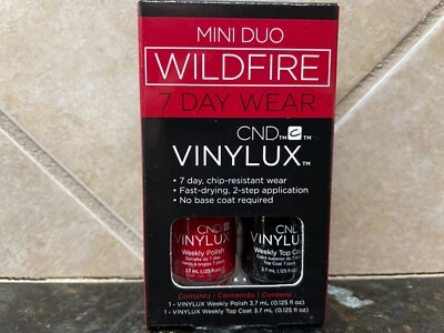 CND Vinylux Mini Duo Wildfire 7 días de uso 1 pulido 1 capa superior 0,125 fl oz cada una Foto 1 de 2