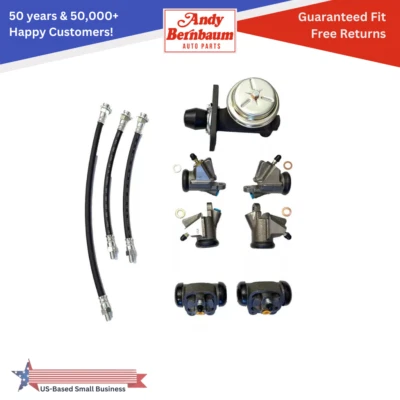 For 1956-1958 Chrysler Rear / Front Brake Master Cylinders & Hose Rebuild Set - Image 1 of 4