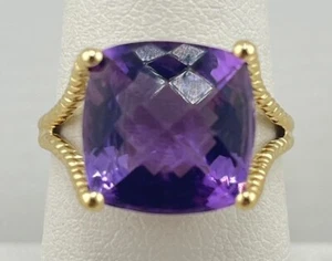 14 Karat 3,79 g Gelbgold Ring 6,84 kt Amethyst Größe 7,25 wunderschön!!! - Bild 1 von 6