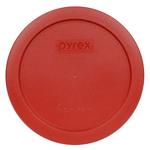 Pyrex 7201-PC 6" Coperchio Plastica Rotondo Rosso Papavero Nuovo per Ciotola Vetro 7201 4 Tazze - Foto 1 di 2