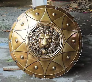 Antique LionWar Shield Ancient Greek Shield Handcrafted Metal Crafts - Picture 1 of 4