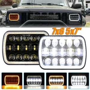 Par de faros LED de 5x7"" 7x6"" haz alto/lo DRL para Dodge D150 D250 D350 Ram 50 H4 - Imagen 1 de 12