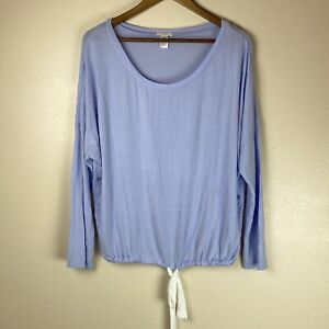 Eberjey Woman Size M Gisele Slouchy Pajama Top Long Sleeve Purple Sleep Shirt