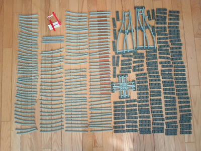 LEGO GRAY TRAIN TRACK  PLAIN RAIL STRAIGHT CURVES SWITCH 3228 3229 3230 BIG LOT - Image 1 of 4