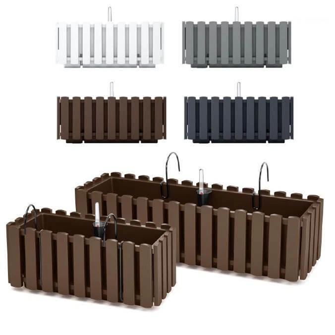 MARKENLOS Blumenkasten Balkonkasten Blumentopf Landhaus-Optik Halterungen Pflanzkasten