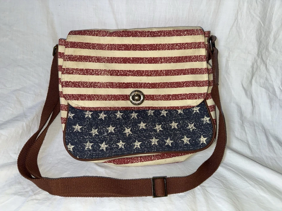 Bolso Bandolera Mensajero Elegante Bella Taylor American Dream en Rojo Crema y Azul Marino Foto 1 de 4