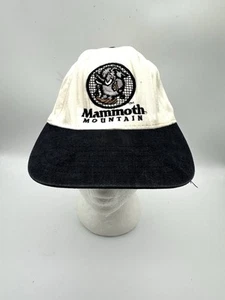 Mammoth Mountain Legendary Strapback Trucker Hat White Black Rare Flaw - Picture 1 of 6