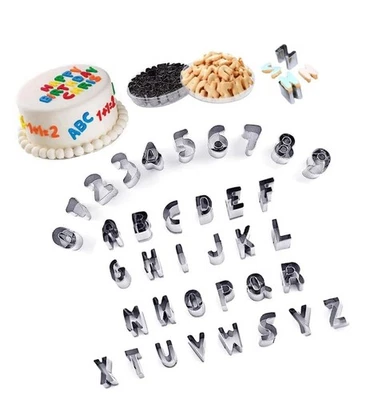 Mini Cortadores de Galletas Número Alfabeto Juegos de 37 Piezas Molde de Letras Herramientas para F... Foto 1 de 4