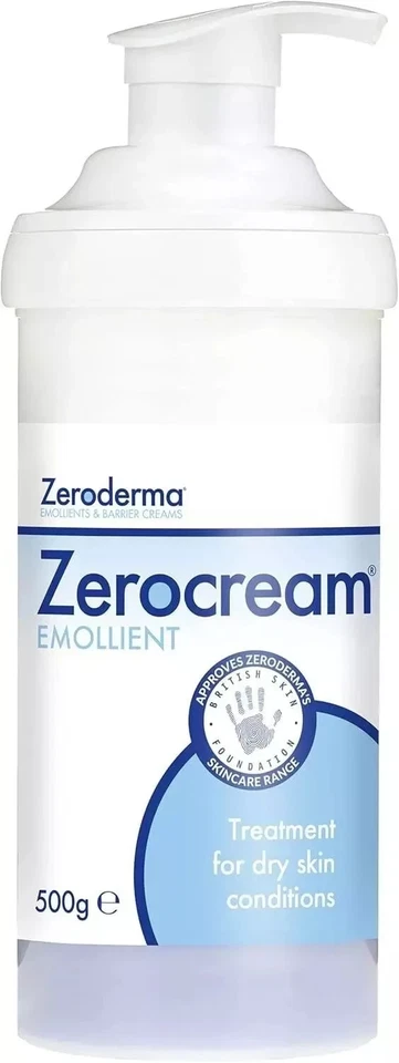 ZERODERMA Zerocream Emollient 500g -Treats Dry Skin Eczema Protects Moisturises Rehydrates