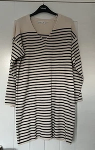 Primark Cream & Black Striped Jumper Dress Size Small (12) - Picture 1 of 6