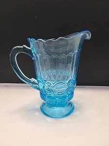 SCHÖNER Krug ⚡️Augenwinker Muster Aqua / Blau Opalisierend Glas Mosser USA - Bild 1 von 11