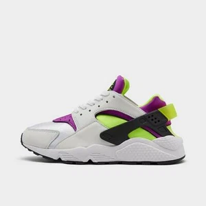 NIKE AIR HUARACHE WOMEN'S SHOE CASUAL WHITE - NEON - MAGENTA - BLACK AUTHENTIC  - Picture 1 of 6