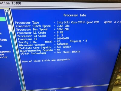 Dell Precision T3400 0TP412 Motherboard Core2 QUAD Q6700 2.66GHz CPU 8GB Tested - Image 1 of 4