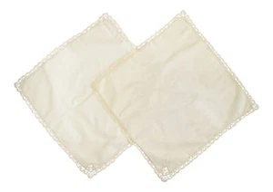 Par de servilletas de mesa Cluny vieira cuadradas de 18" de tela vintage de algodón - Imagen 1 de 2