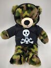 Camo Bear Build A Bear Black Skull and Bones Soccer Ball Hoodie Shirt Camouflage