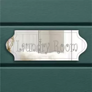 LAUNDRY ROOM Door Sign Plaque Signage Acrylic Mirror Any Name/Room-Stick or Hang - Picture 1 of 11