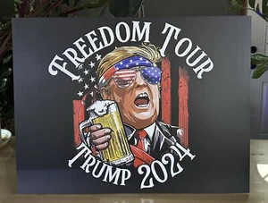 Trump 2024 "FREEDOM TOUR - TRUMP 2024" Political Yard Sign w/Stake - 24" x 18" - Picture 1 of 4
