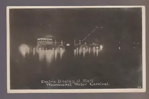 Woonsocket SOUTH DAKOTA RPPC 1914 PARCO DIVERTIMENTI Carnevale LUCI ELETTRICHE Notte - Foto 1 di 3