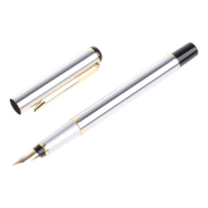 Baoer 801 Stainless Steel Metal Medium Nib Fountain Pen Student Office Writing