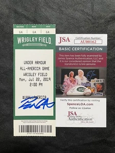 Cubs Pete Crow Armstrong Signed Wrigley Debut Under Armour Game Ticket. JSA Cert - Picture 1 of 2