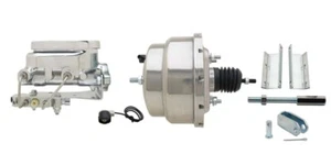1955-1958 GM Bel Air Nomad Chrome Booster & Master Cylinder 4 Wheel Disc Kit - Picture 1 of 12