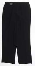 Sarah Hamilton Womens Black Polyester Trousers Size 12 L28 in Regular