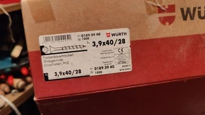 1000 Stk. Schrauben, Rigips, Kreuz, Würth, 3,9x40mm, phosphatiert , in OVP - Bild 1 von 2
