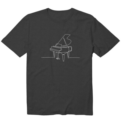 T-shirt z grafiką fortepianu Heartbeat muzyk pianista miłośnik muzyki unisex dziecko młodzież grafika