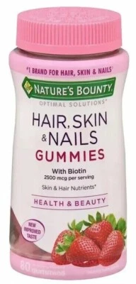 Nature's Bounty Optimal Solutions 头发、皮肤、指甲,含生物素 80 克拉木乃伊 — 第 1/3 张图片