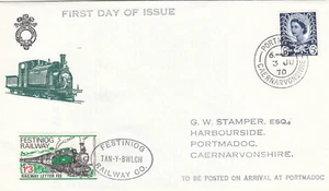 5d GB Wales Festiniog Railway Letter Cover Portmadoc CDS 1970 (144746) - Picture 1 of 1