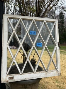Antique Vintage Window Sash Diamond 22 Lite Gridz Frame 1930s Arts & Crafts - Picture 1 of 8